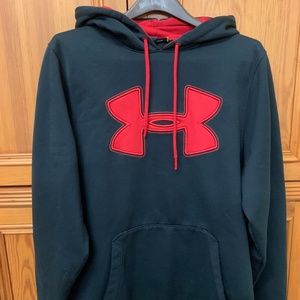 Mens Under Armour Hoodie Medium Black and Red